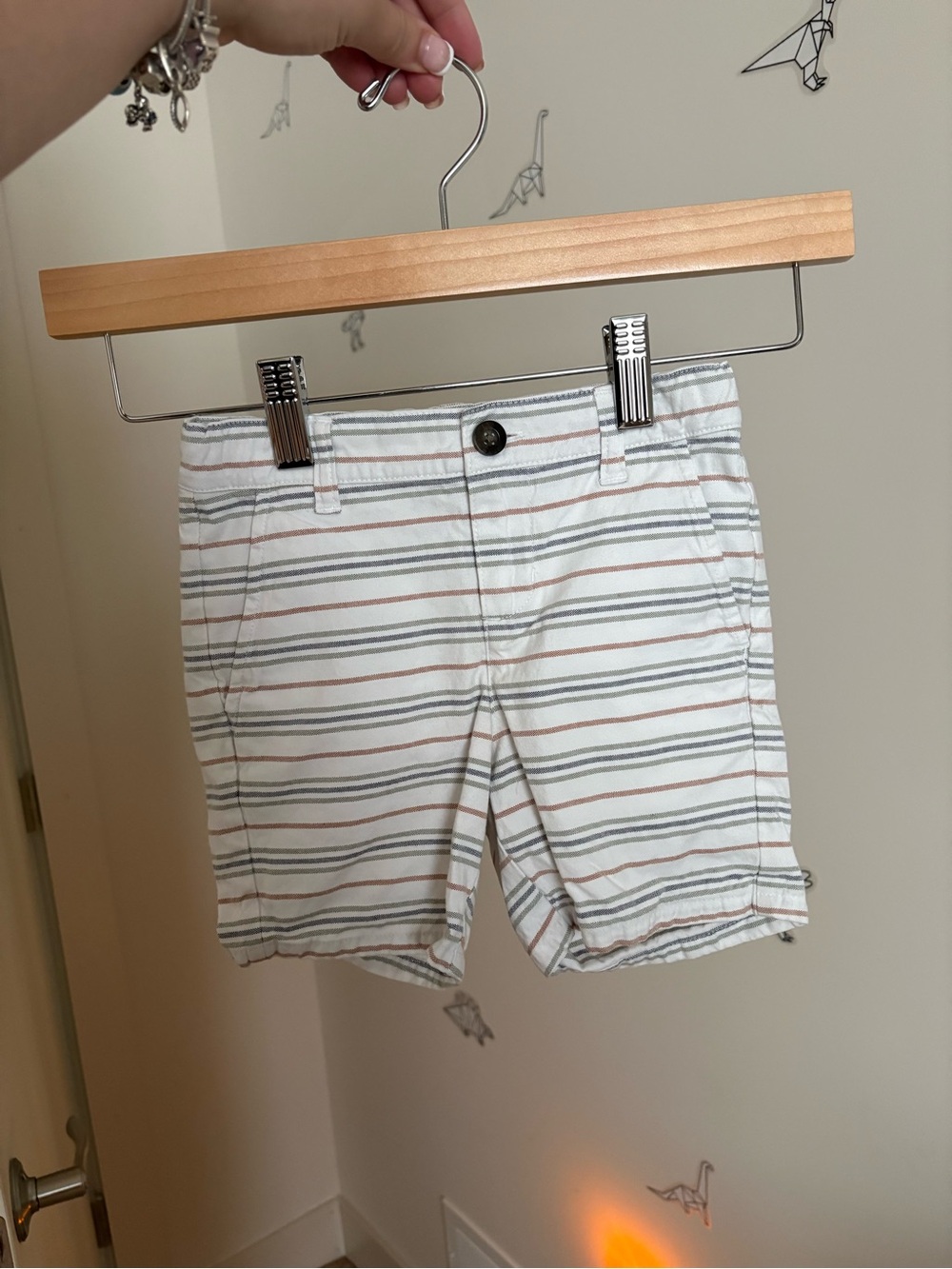 Janie and Jack White Striped Pull-On Shorts